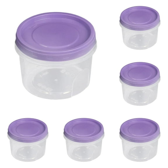 HWHCGZ Plastic Food Storage Containers with Screw Lids, BPA-Free, Reusable Stackable Jars for Portion Control, Snacks, Travel, Kitchen, Freezer Purple