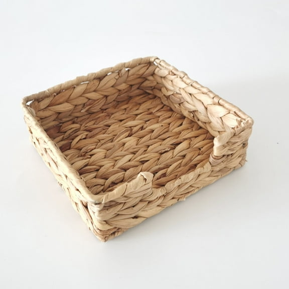 HWHCGZ Rustic Style Woven Square Basket – Household Napkin Holder, Decorative Tissue Box for Dining Table, Adds Country Charm​