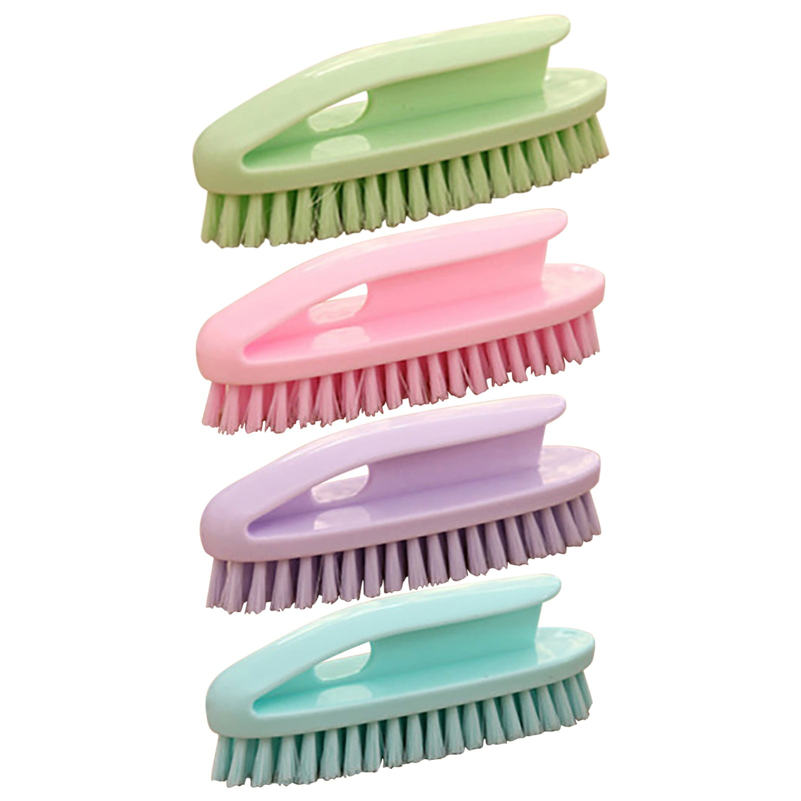 HWHCGZ Scrub Brush for Cleaning-4 Pack Scrubbing Brushes Heavy Duty Multi-Purpose with Stiff Bristles Comfort Grip Scrubber for Bathtub Sink Carpet Floor,Green Pink Purple Blue