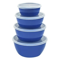 HWHCGZ 4Pcs Mixing Bowls With Lids Set - Multi Use Stackable Airtight Storage Containers – Salad Bowls With Lids – Microwave & Dishwasher Meal Prep Container,Dark Blue*4
