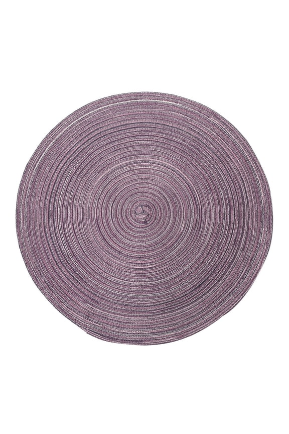 Set of 4 Round Placemats Round Table Placemats Braided Cotton Place Mats 15 inch for Kitchen Dining Table Holiday Party Purple*4