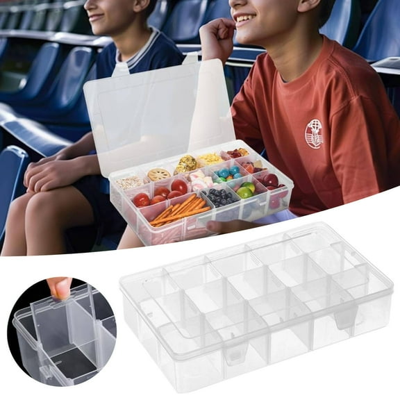 HWHCGZ Snackle Box Container, Dishwasher Safety - Divided Serving Tray with Lid , Charcuterie Board for Portable Snack Platters - Clear Organizer for Fruits Snacks,Perfect for Road Travel