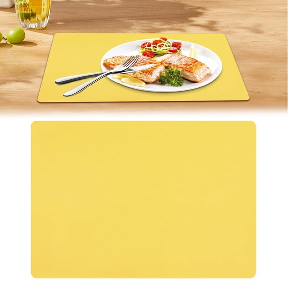 HWHCGZ Thick Ergonomic Anti Fatigue Mats for Kitchen Floor, Waterproof Scratch Resistant Topside, Supportive Western Mat Dinner Plate Mat, 43x30cm,Yellow