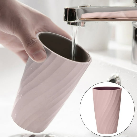 HWHCGZ Toothbrushes Plastic Drinking Glasses Bathroom Tumbler Cup Reusable Water Mug Rinse Cup Coffee Water Cup Light Travel Toothbrush Holder (Pink)