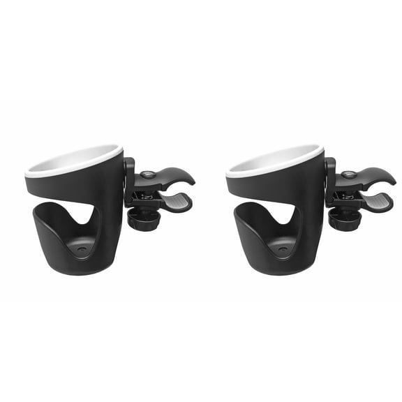 HWHCGZ Universal Drinks Holders 360 Degree Rotation Adjustable Clamp Cup Holder, Mounts to Rail, Handle Bar, for Pontoon, Bass Black,2Pcs