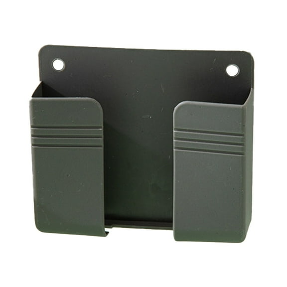 HWHCGZ Wall Mounted Phone Holder, Phone Stand Self Adhesive with Charging Hole, Compatible with All Smartphone Phone Cradle Bedside Organizer Remote Control Stand for Home Office Grey