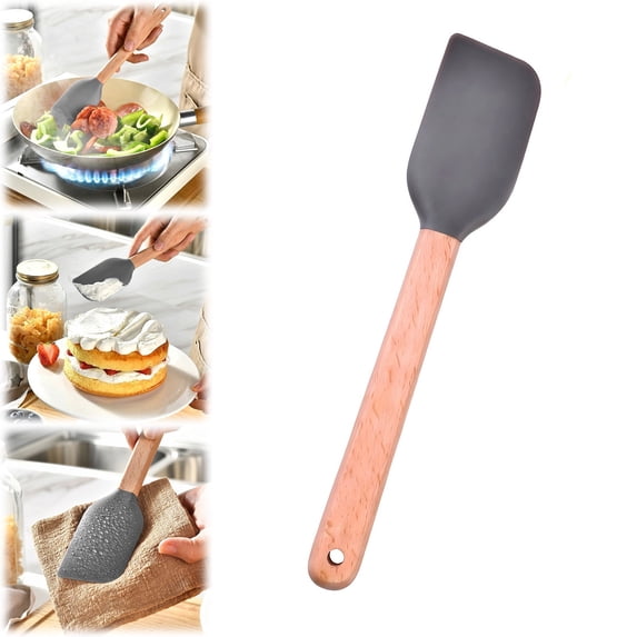 HWHCGZ Wooden Handle Silicone Spatula, Food Grade Heat Resistant ...
