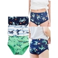 thumbnail image 1 of HWJAD 2-10 Years Little Boys Dinosaur Briefs Toddler Kids Underwear Soft Cotton Shark Undies (Pack of 3), 1 of 8
