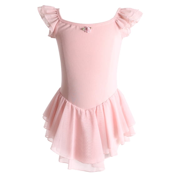 HWJAD 2-16Y Girls' Ballet Leotard with Tutu Skirts Toddler Girls Ballerina Dance Dress Gymnastics Leotards Outfits