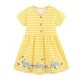 thumbnail image 1 of HWJAD 2-7 Year Toddler Girls Cotton Bunny Dress Embroidery Applique Short Sleeve Dresses, 1 of 9