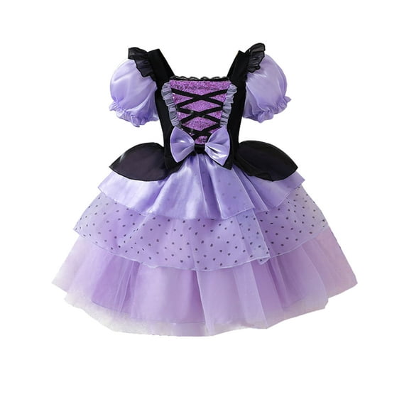 HWJAD 3-7 Years Halloween Party Dresses for Girls Halloween Princess Dress Toddler Fancy Gifts Clothing