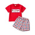 thumbnail image 1 of HWJAD 4th of July Toddler Baby Boys Summer Outfits 250th USA Flag Short Sleeve T-Shirt and Shorts Set 2 Piece Kids Clothes for 3M-3 Years, 1 of 6