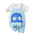 thumbnail image 1 of HWJAD Baby Boys Girls Rompers Short Sleeve Cotton Toddler Octopus Jumpsuit Summer Baby Clothes One-Piece Outfit, 1 of 5