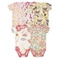 thumbnail image 1 of HWJAD Baby Girls 100% Cotton 5-pack Short Sleeve Bodysuits Onesies for Newborn Infant Baby, 1 of 6