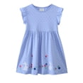 thumbnail image 1 of HWJAD Baby Girls Flutter Sleeve Princess Polk Dot Printed Dress Toddlers Spring Summer Dress Rabbit 5T, 1 of 6