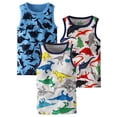 thumbnail image 1 of HWJAD Kids Cartoons Shirt Size 1-7 Years Sleeveless T Shirts 3 Pack Toddler Tank Tops 100% Cotton Tees for Little Boys, 1 of 8