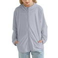 thumbnail image 1 of HWJAD Kids Zip-Up Athletic Hoodies Girls Boys UPF50+ Sun Protection Tops Hooded Cooling Shirt, 1 of 12