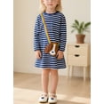 thumbnail image 1 of HWJAD Little Girls Cotton Casual Dress Cartoon Puppy Appliques Jersey Long Sleeved Party Dresses, 1 of 9