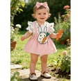 thumbnail image 1 of HWJAD My 1st Easter Outfit Newborn Baby Girl Infant Girls Bunny Short Sleeve Romper Jumpsuit Dress Headband Summer Outfits, 1 of 9