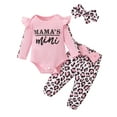 thumbnail image 1 of HWJAD Newborn Baby Girl Clothes, Infant Girl Outfits Long Sleeve Ruffle Romper + Floral Pants + Headband Set, 1 of 7