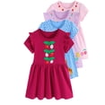 thumbnail image 1 of HWJAD Summer Cotton Dress for Toddler Girls Cherry Applique Short Sleeve Kids Girl A-line Casual Play Dresses, 1 of 9