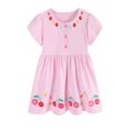 thumbnail image 1 of HWJAD Summer Cotton Dress for Toddler Girls Flower Short Sleeve Kids Girl A-line Casual Play Dresses, 1 of 8