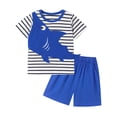 thumbnail image 1 of HWJAD Toddler Baby Boy Clothes Kids 2-7 Years Summer Outfits Cotton Crocodile Print Tees T-shirt + Shorts 2-Pieces Little Boys Shark Set, 1 of 11