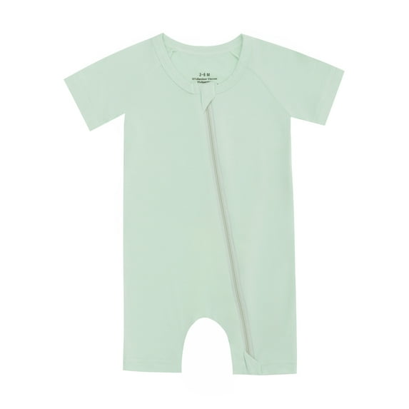 HWJAD Unisex Baby Bamboo Viscose Romper Short Sleeve 2 Way Zipper One Piece Jumpsuit Newborn 3 6 12 18 Months