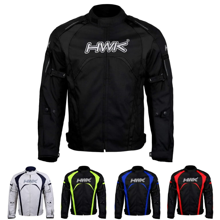 HWK Motorcycle Jacket Men s Riding Textile Racing Motorbike Hi Vis Biker CE Armored Water Resistant Jackets All Black 3XL Walmart