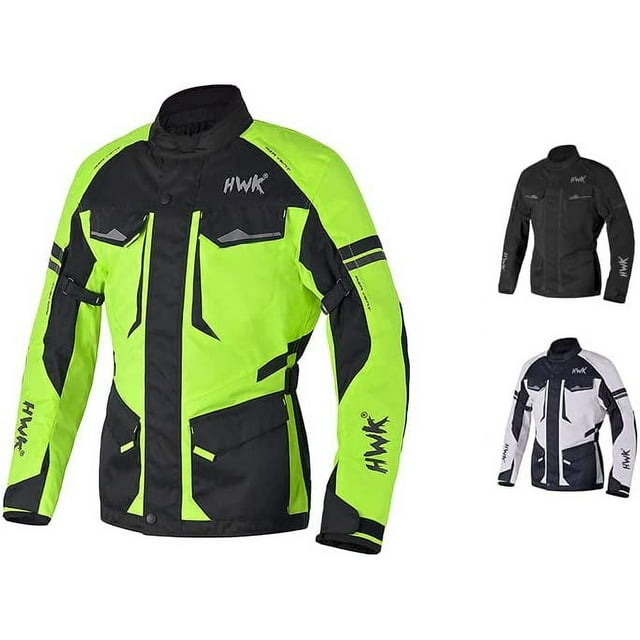 HWK Motorcycle Jacket for Men Adventure/Touring with Cordura Textile