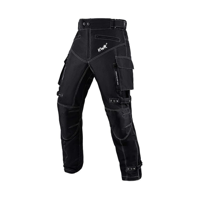 HWK 34W x 34L Black Polyester Motorcycle Pants for Men and Women with Water Resistant Walmart