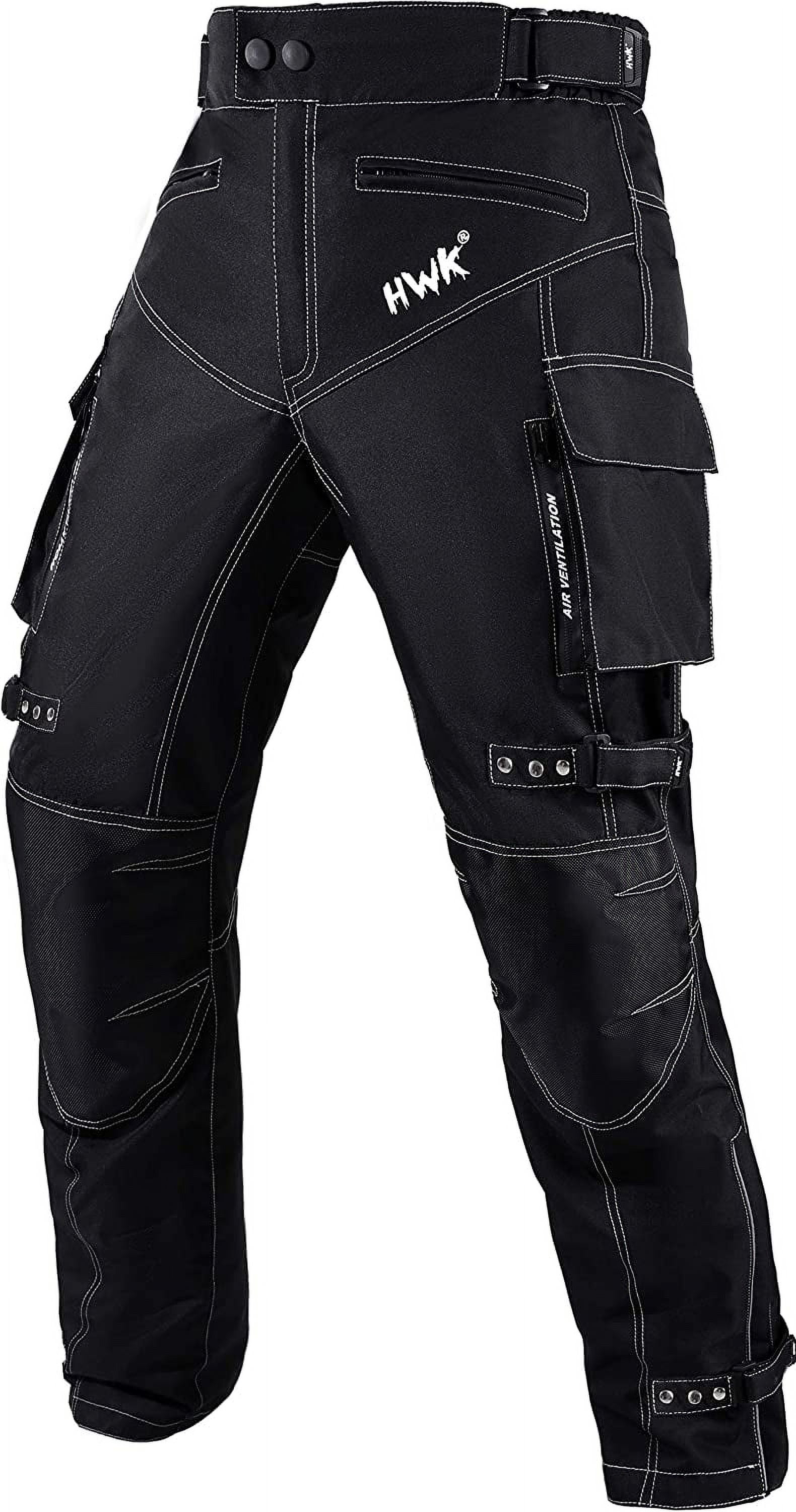 HWK Motorcycle Pants for Men and Women with Water Resistant Cordura Textile  Fabric for Enduro Motocross Motorbike Riding & Impact Armor, Dual Sport Motorcycle  Pants with 40-42 Waist, 34 Inseam 