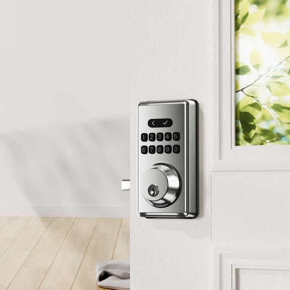 HWKTSMA Keyless Entry Door Lock Deadbolt with Keypad, Digital Smart Locks with Code, Anti-Peeking Password Auto Lock, Easy to Installation