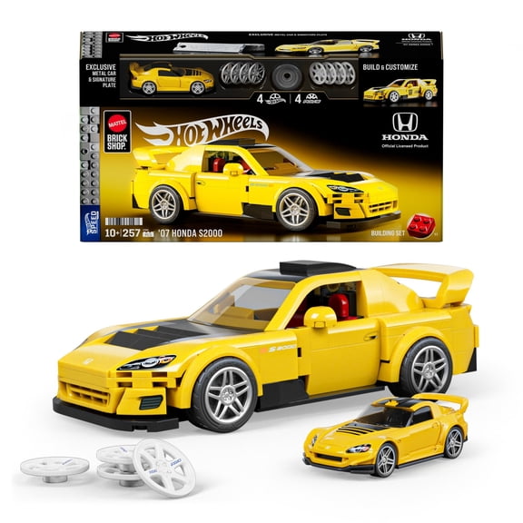 Mattel Brick Shop Hot Wheels '07 Honda S2000 Building Toy Kit (257 Pieces), for Collectors