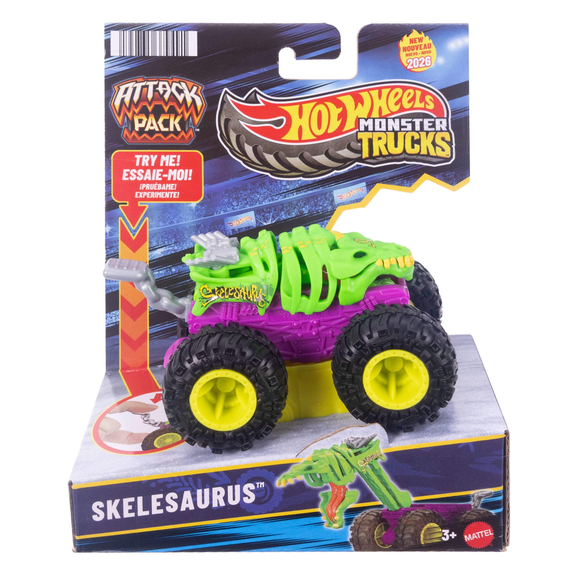 Hot Wheels Monster Trucks Attack Pack Vehicle with Special Action Feature (Styles May Vary)