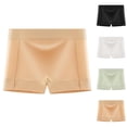 thumbnail image 1 of HWRETIE 4PC Women's Flat Underwear Plus Size Safety Pants Physiological Pants Mid Waist Solid Color Breathable Square Underwear Multicolor XL, 1 of 9