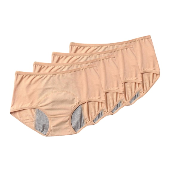 HWRETIE 4pc Leak Proof Menstrual Period Panties Women Underwear Physiological Waist Pants,Plus Size Underwear for Women