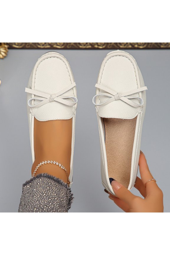 Ballet Flats for Versatile Style,Slip-On Flats in a Chic Design,Comfortable and Versatile for Casual Summer Wear White/6.5(38)