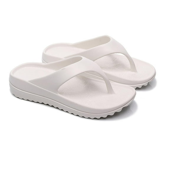HWRETIE Beach Sandals,Women's Low Heeled Round Toe Flat Shoes Soft Leather Shallow Mouth Leather Shoes Women's Low Heeled Shoes White-5