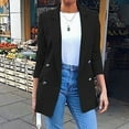 thumbnail image 1 of HWRETIE Blazer Jackets for Women Casual Single Button Lapel Slim Suit Temperat Blazers for office Ladies Womens Tops Black, 1 of 9