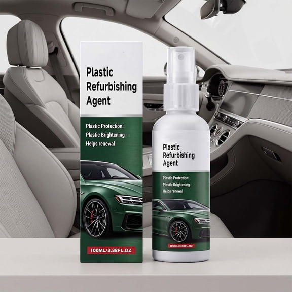 HWRETIE Car Interior Plastic Care Agent 100ml Dashboard Trim Cleaner Refurbishing Polish for Dust Dirt Removal Interior Surface Maintenance Auto Cleaning Solution