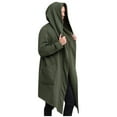 thumbnail image 1 of HWRETIE Cardigan for Men Jacket Dark Style Long Cardigan Cloak Coat Hooded Sweater Womens Tops Army Green, 1 of 6