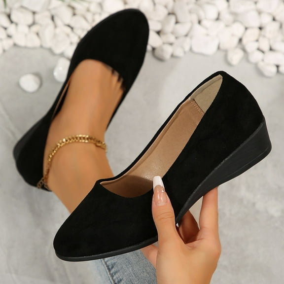 HWRETIE Elegant Women's Ballet Flats,Trendy Low-Cut Slip-On Flats for Spring,Versatile Casual Flat Shoes to Complete Summer Look Black/6(37)