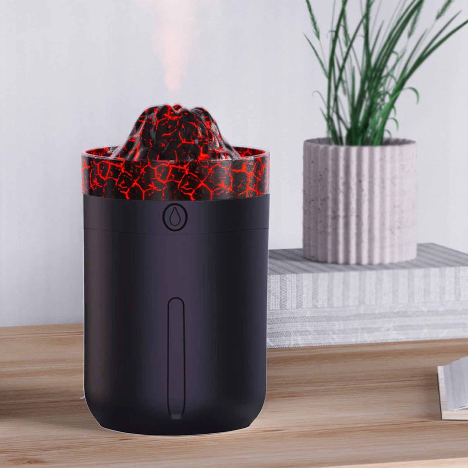 HWRETIE Ultrasonic Mist Humidifier - Flame Diffuser Humidifier Portable Noiseless Aroma Diffuser For Home Office Or Yoga Essential Oil Diffuser With No Water Auto Off Protection