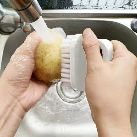 HWRETIE Fruit and Vegetable Cleaning Brush with Hard Bristles Small Dishwashing Brush for Kitchen Sink Cleaning Scrubber for Produce and Tableware