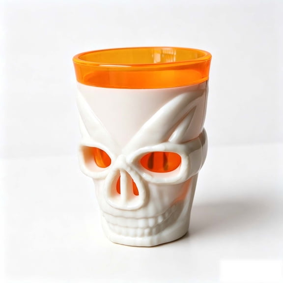 HWRETIE Halloween Skull Shot Glass Set Glowing Plastic Drinking Cups Luminous Skull Barware for Party Bar Club and Seasonal Decoration