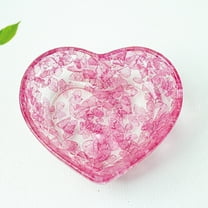 HWRETIE Heart Shaped Resin Bowl,Transparent Decorative Bowl with Pattern for Jewelry Storage,Candy Dish and Home Decor