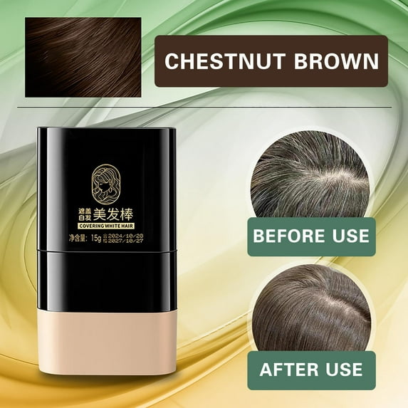 HWRETIE Instant Hair Color Stick with Built-In Comb,2-in-1 Waterproof Touch-Up Pen for Covering Grey Hair and Quick Coloring