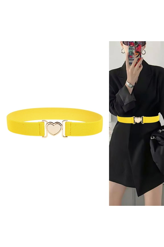 Love Buckle Thin Waist Belt for Women,Elastic Narrow Decorative Waistband for Skirts and Dresses,Versatile Waist Accessory