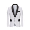 thumbnail image 1 of HWRETIE Men's England Solid Color High Quality Casual Single Breasted Suit White XXL, 1 of 3